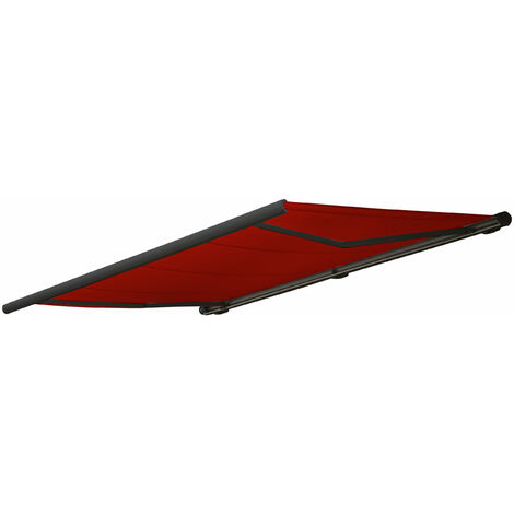 [NEUWERTIG] Elektrische Kassettenmarkise HHG-606, Markise Vollkassette 5x3m Acryl bordeaux-rot, Rahmen anthrazit