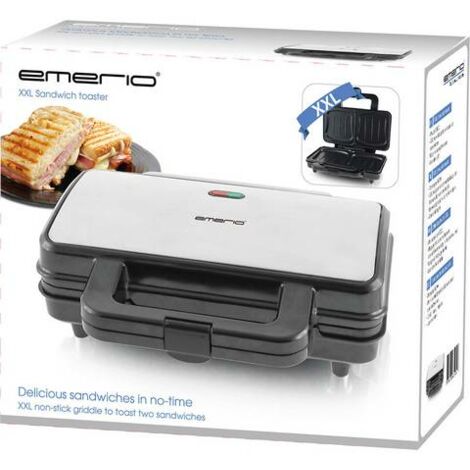 [NEUWERTIG] Emerio St 109562 Sandwichmaker Sandwichtoaster 2 Scheiben Toaster Edelstahl 900 W B-Ware