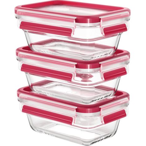 [NEUWERTIG] Emsa Clip & Close Frischhaltedose 0.45 L, 0.45 L, 0.45 L 3er Set Glas Mit Deckel B-Ware