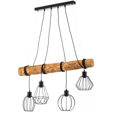 [NEUWERTIG] Envostar Various Pendel 4 Flammig Kiefer Natur Pendelleuchte Pendellampe Leuchte B-Ware
