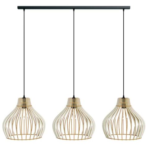 [NEUWERTIG] Euluna Hängeleuchte Barrel Mit Holzschirmen Deckenlampe Deko Pendelleuchte 954 B-Ware