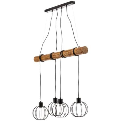 [NEUWERTIG] Euluna Hängeleuchte Karou Deckenlampe Pendelleuchte E27 4 Flammig Braun Gebeizt B-Ware