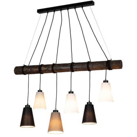 [NEUWERTIG] Euluna Pendelleuchte Como Hängeleuchte Hängelampe Deckenlampe 6 Flammig Walnuss B-Ware