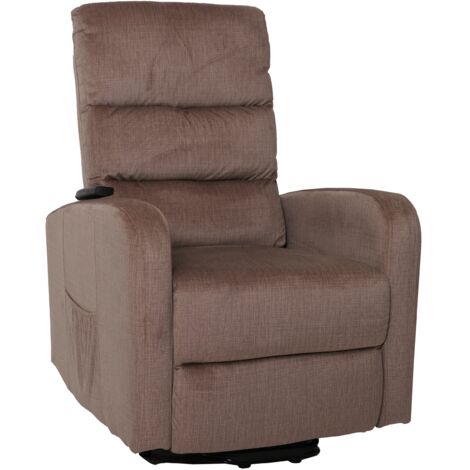[NEUWERTIG] Fernsehsessel HHG-707, Sessel Relaxsessel TV-Sessel, Liegefunktion Aufstehhilfe elektrisch, Metall Chenille braun