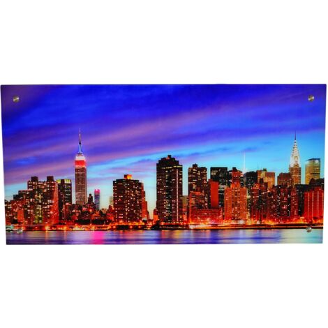 [NEUWERTIG] Glasbild T114, Wandbild Poster Motiv, 50x100cm New York
