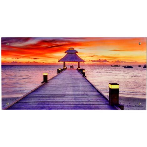 [NEUWERTIG] Glasbild T114, Wandbild Poster Motiv, 50x100cm Steg