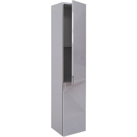 [NEUWERTIG] Hängeschrank HHG-618, Midischrank Hochschrank Badezimmer Badmöbel, hochglanz 150x30cm grau