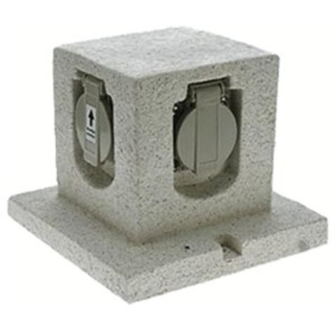 [NEUWERTIG] Heitronic 36315 Gartensteckdose Mehrfachsteckdose Verteiler Granit Grau Matt 5m B-Ware