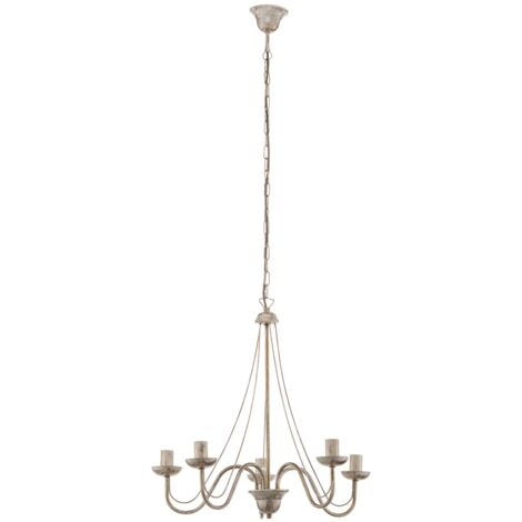 [NEUWERTIG] Helam Kronleuchter Malbo Hängeleuchte Deckenlampe Lampe Fünfflammig In Weiß B-Ware