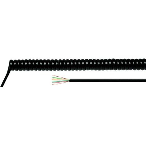 [NEUWERTIG] Helukabel 86311 Spiralkabel H05 Bq F 2000 Mm 8000 Mm 2 X 0.75 Mm² Schwarz Kabel B-Ware