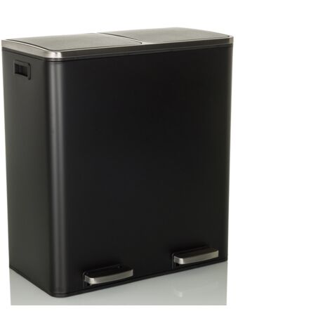 [NEUWERTIG] Hjh Office Abfallsammler Mülltrennsystem Clean Xi 60 L  Stahl Schwarz Mülleimer B-Ware