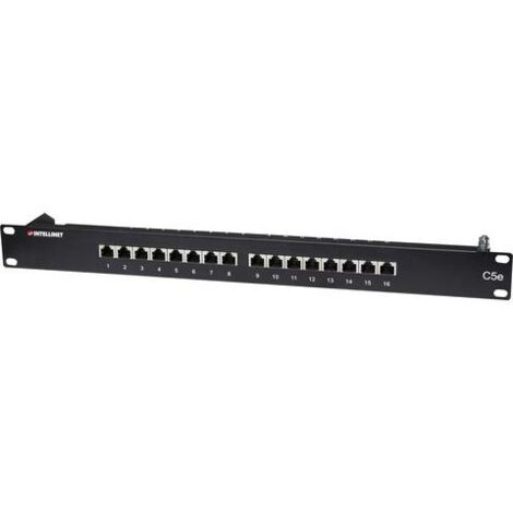 [NEUWERTIG] Intellinet 16 Port Netzwerk Patchpanel 19" Rackmount Cat5e Geschirmt Patch Netz B-Ware