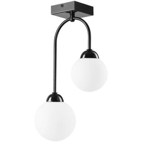 [NEUWERTIG] Lamkur Deckenleuchte Lampe G9 Bandi Schwarz 2flg Stahl Glas Wohnzimmer B-Ware