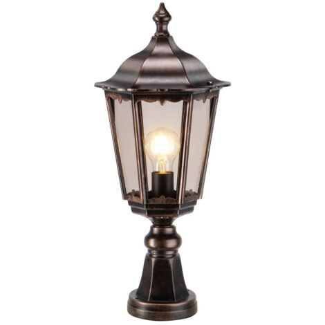 [NEUWERTIG] Lcd Sockelleuchte Außenlampe Außenleuchte 1122 Lampe Aus Aluguss Schwarz Kupfer B-Ware