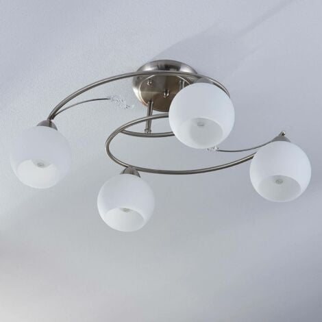 [NEUWERTIG] Lindby 4 Flammige Deckenlampe Deckenleuchte Leuchte Lampe Svean Glas Silber E315 B-Ware