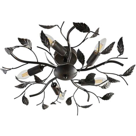 [NEUWERTIG] Lindby Deckenlampe Hängeleuchte Lampe Leuchte Yos Blattoptik 5 Flmg E14 Schw592 B-Ware