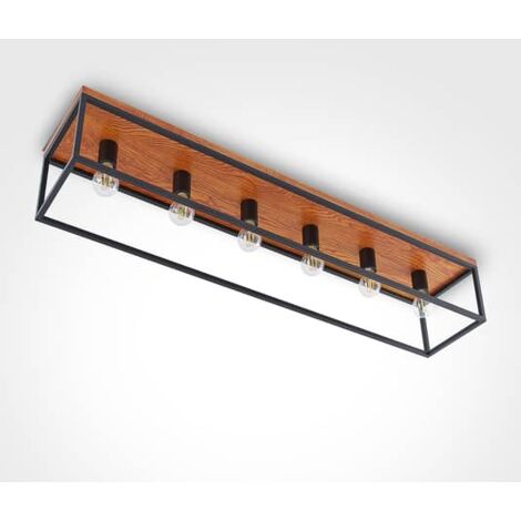 [NEUWERTIG] Lindby Miravi Deckenlampe Deckenleuchte Lampe Leuchte Holz 6 Flammig Wohnzimmer  B-Ware