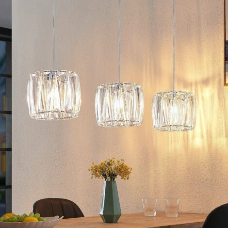 [NEUWERTIG] Lindby Sofia Balkenleuchte Pendelleuchte Deckenlampe Dreiflammig Klar Chrom447 B-Ware
