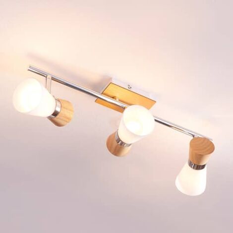 [NEUWERTIG] Lindby Vivica 3 Flammige Deckenlampe Mit Holzelementen Deckenleuchte Deckenlicht B-Ware