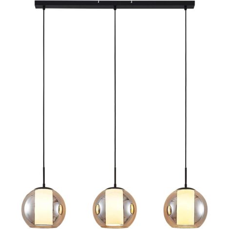 [NEUWERTIG] Lindby Yela Glas Hängeleuchte Lampe Leuchte Deckenlampe Dreiflammig Rauchgrau B-Ware