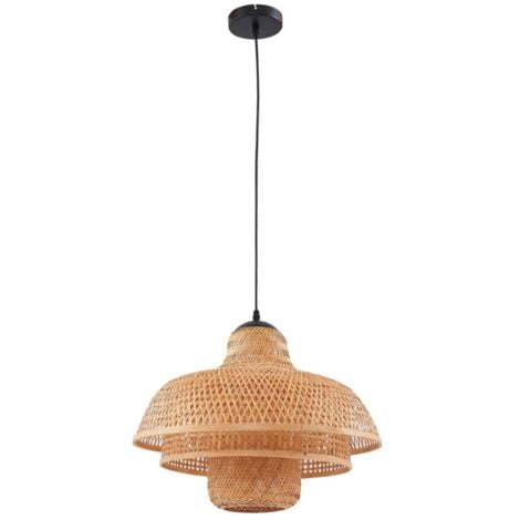 [NEUWERTIG] Lucande Hängeleuchte Pendelleuchte Rasmina Lampe Holz Bambus ø 50 Cm 1 Flammig B-Ware