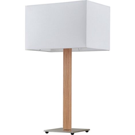 [NEUWERTIG] Lucande Heily Tischleuchte Holz Eckig Weiß Tischlampe Lampe Leuchte Spot Licht B-Ware