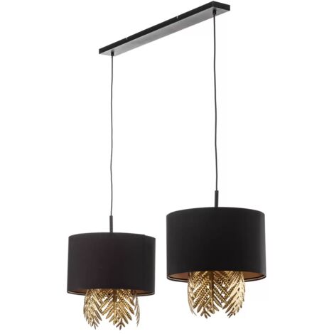 [NEUWERTIG] Lucande Malviras Stoff Hängelampe Blattdeko Hängeleuchte Leuchte Lampe Spot E27 B-Ware