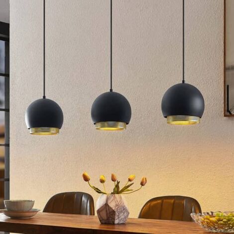 [NEUWERTIG] Lucande Sivanel Hängeleuchte Hängeleuchte Lampe Leuchte Dreiflammig Gold Schwarz B-Ware