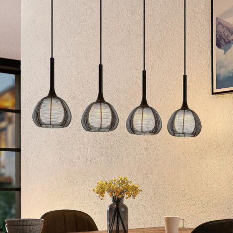 [NEUWERTIG] Lucande Tetira Hängeleuchte Hängeleuchte Lampe Leuchte Esstisch 4fl Lang Schw397 B-Ware