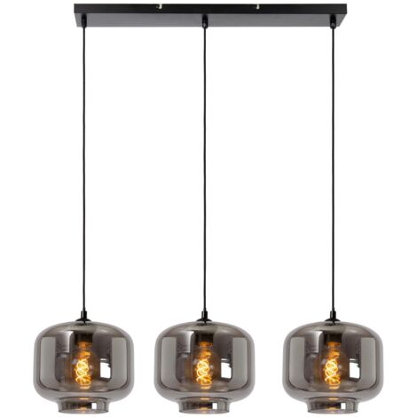 [NEUWERTIG] Lucide Pendelleuchte Medine Rauchgrau Glas 3 Flammig 90 Cm E27 Lampe Leuchte B-Ware