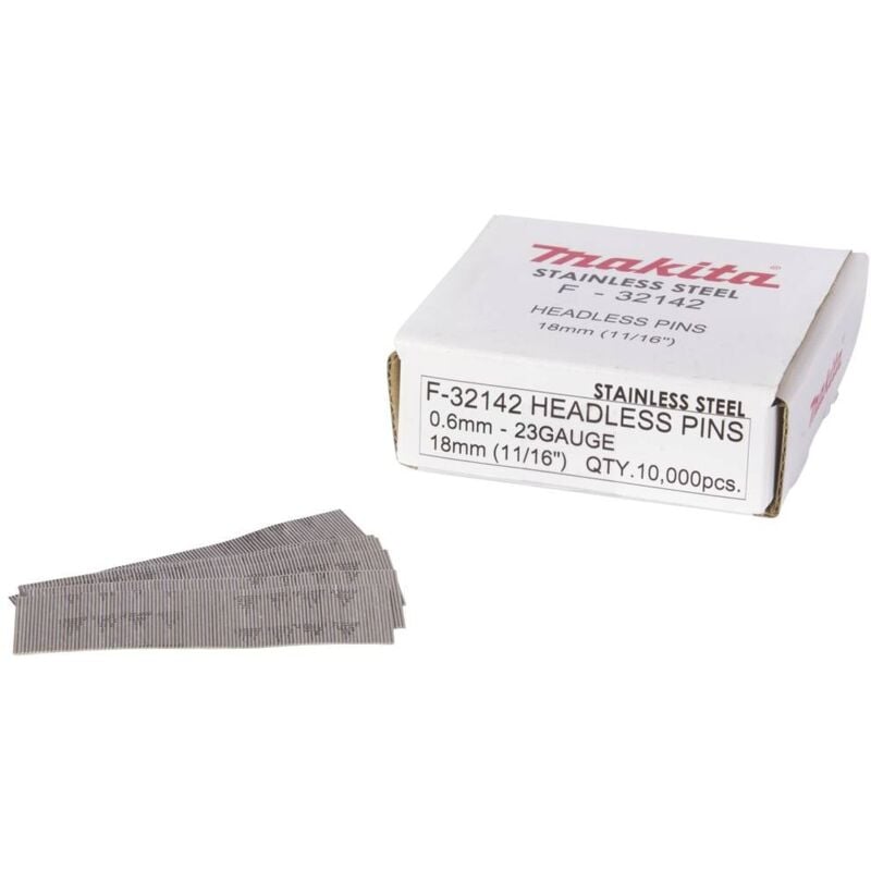 Image of [NEUWERTIG] Makita F 32142 Stifte Nägel Stiftnagler 18mm 23 Ga 0.6mm Tacker Zubehör Tacker B-Ware