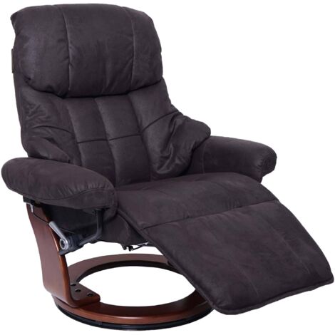 [NEUWERTIG] MCA Relaxsessel Windsor 2, Fernsehsessel Sessel, Stoff/Textil 150kg belastbar braun-schwarz, Walnuss-Optik