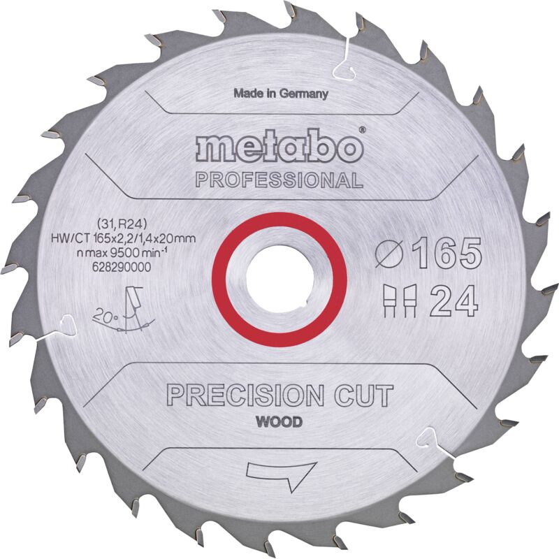 Image of Neuwertig] Metabo Precision Cut Wood 628290000 Kreissägeblatt 165x20x1.4mm Zähne: 24 B-Ware