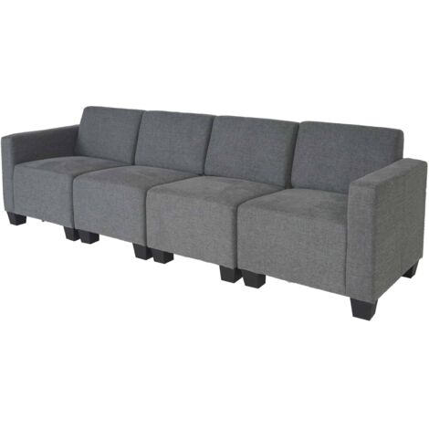 [NEUWERTIG] Modular 4-Sitzer Sofa Couch Moncalieri, Stoff/Textil grau