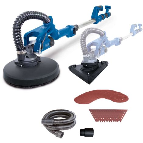 [NEUWERTIG] [NEUWERTIG] Scheppach Wand & Deckenschleifer DS930 Trockenbauschleifer mit 710W  Ø 215mm Scheiben  Teleskopstange 140-165cm  24 Schleifscheiben & Absaugadapter