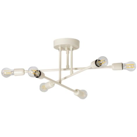 [NEUWERTIG] Opviq Flower Deckenleuchte Lampe Led Cremeweiß Metall Sechsflammig Ip20 E27 B-Ware