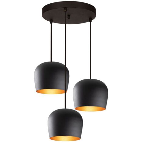 [NEUWERTIG] Opviq Hängeleuchte Lampe Berceste N 1413 Schwarz Metall 3 Flammig Rund E27 B-Ware