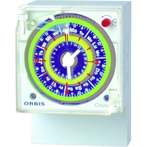 [NEUWERTIG] Orbis Crono Qrd 230 V Aufputz Zeitschaltuhr Hutschiene Schalttafel Analog 250 V/Ac B-Ware