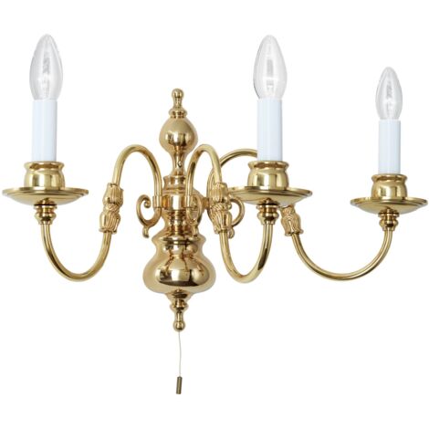 [NEUWERTIG] Orion Wandleuchte Imke Wandlampe Wandlicht Leuchte Lampe 3 Flg. Messing Poliert B-Ware