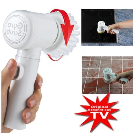 ELECTROPOLIS [NEUWERTIG] OUTLET Gyro Scrub 3-in-1 Elektrobürste, entfernt hartnäckige Verschmutzungen und Flecken, für den Einsatz auf Fliesen, Fugen, Fahrzeugen und vieles mehr.