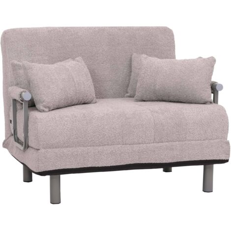 [NEUWERTIG] Schlafsessel HHG-695, Klappsessel Schlafsofa Gästebett, Liegefläche 190x100cm, Stoff Bouclé (500g/m²) grau