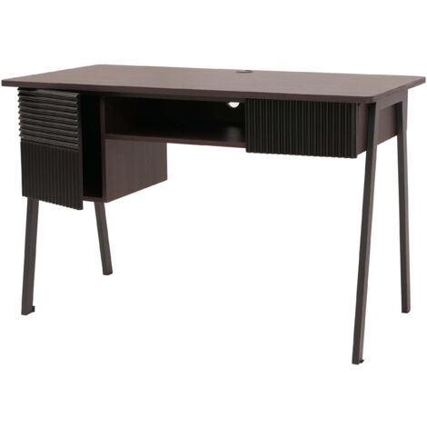 [NEUWERTIG] Schreibtisch HHG-114, Bürotisch Computertisch, MDF Metall Melamin 78x120x60cm Walnuss-Optik