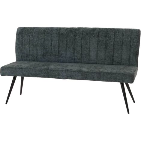[NEUWERTIG] Sitzbank HHG-187, Esszimmerbank Bank Polsterbank, Rückenlehne Stoff/Textil Chenille Metall 160cm blau-grün