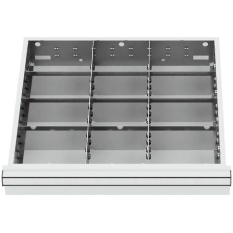 [NEUWERTIG] Stier Schubladeneinteilung Einsatz Metalleinteilung 500x450mm 12 Fächer Stahl    B-Ware