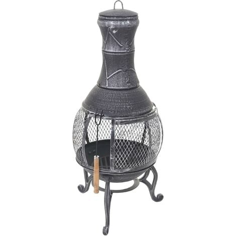 [NEUWERTIG] Terrassenofen HHG-352, Feuerstelle Terrassenkamin Gartenkamin Gartenofen, Gusseisen 11,7kg 91x42x42cm