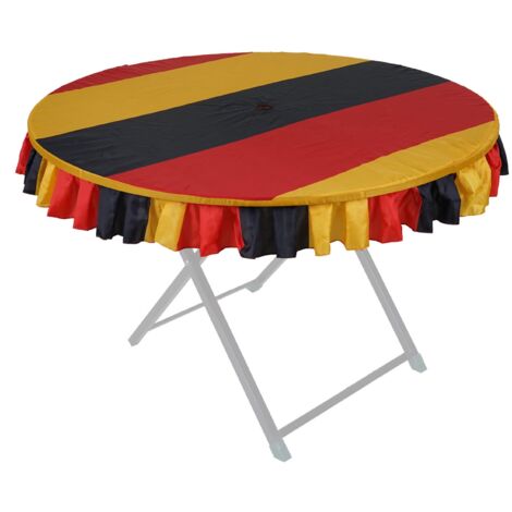 [NEUWERTIG] Tischdecke HHG-222, Biergartentisch-Husse Tischhusse, Deutschland WM EM Ø115cm