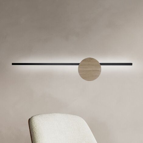 [NEUWERTIG] Tk Lighting Led Wandlampe Leuchte Java Ii Schwarz Eiche Metall Höhe 93 Cm B-Ware
