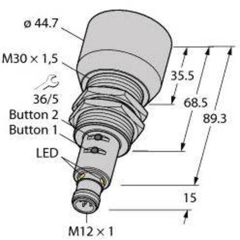 [NEUWERTIG] Turck 1610049 Ultraschall-Reflexionstaster Industrie-Ultraschall Schalter Sensor