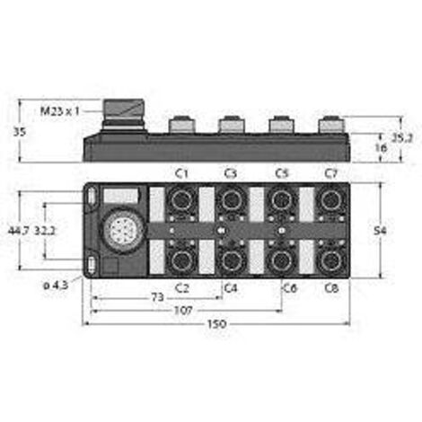[NEUWERTIG] Turck Tb 8 M12 5 Cs19 T 6611941 Sensor/Aktorbox Passiv Aktuator  /Sensor Verteiler B-Ware