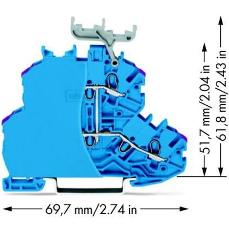 [NEUWERTIG] Wago Doppelstockklemme Durchgangsklemme Klemme Zugfeder 4.20 Mm Blau 50 Stück    B-Ware